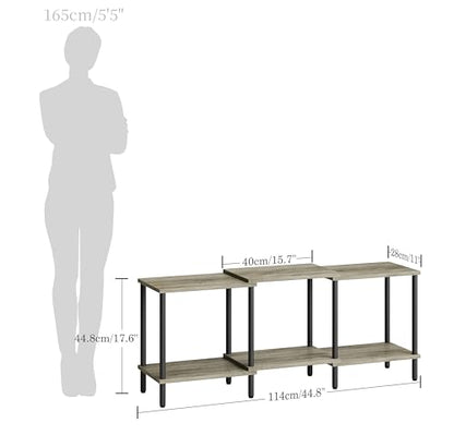 TV Stand, Entertainment Center, Industrial TV Media Console Table with Open Storage Shelves, 2 Tier TV Cabinet for Living Room, Bedroom LTS107Q - color: Light Oak