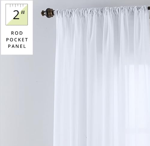 Thermoregulating Semi-Sheer Curtains – Energy-Saving Privacy Panels with UV Light Deflection, Heat & Cold Insulation (White, 84L x 59W, Single Panel) - color: White, size: 59"W x 84"L (Pack of 1)