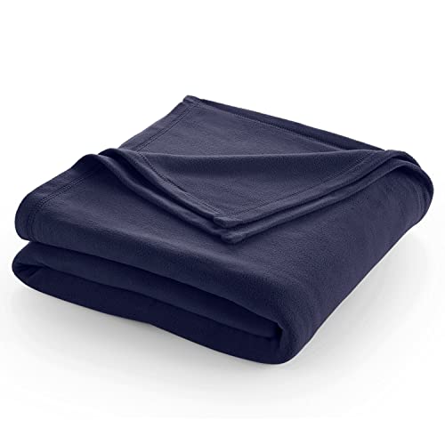 Full/Queen Size Fleece Blanket | Comfy Supersoft Fleece Blanket Full Size – All-Season Light Weight Throw Blanket | Luxuriously Soft | Throw Blanket for Couch and Sofa | Machine Wash | Navy - color: Navy, size: Full Queen