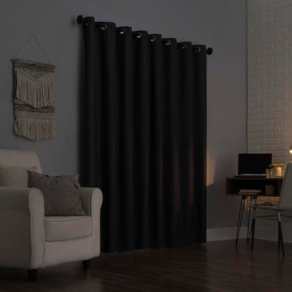 Sun Zero Columbia 2-pack Thermal Energy Saving Total Blackout Grommet Curtain Panel Pair, 50" x 63", Charcoal Gray - color: Charcoal Gray, size: 50"W x 63"L (Pack of 2)