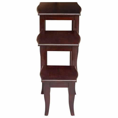 3 pcs Wooden Nesting Side Tables, Space Saving Design Stacking Side Table for Living Room Bedroom, Brown,-226 - color: Brown