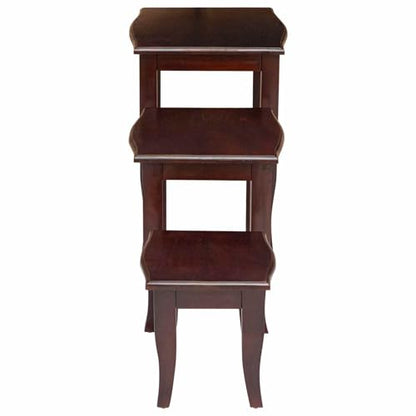 3 pcs Wooden Nesting Side Tables, Space Saving Design Stacking Side Table for Living Room Bedroom, Brown,-321 - color: Brown
