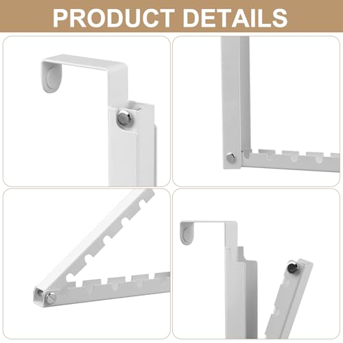 2 Pack Over The Door Hanger Folding Clothes Drying Rack with 12 Anti-Slip Pads, Metal Over The Door Drying Rack Space Saving Over-Door Clothing Hanger for Dorm Bedroom Laundry Room