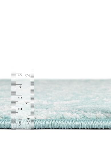 Rugs.com - Arlington Rug – 6 Ft Runner Aqua Coastal Runner Rug – for Hallways, Kitchens, and Entryways - color: Aqua, size: 2' x 6' (Runner)