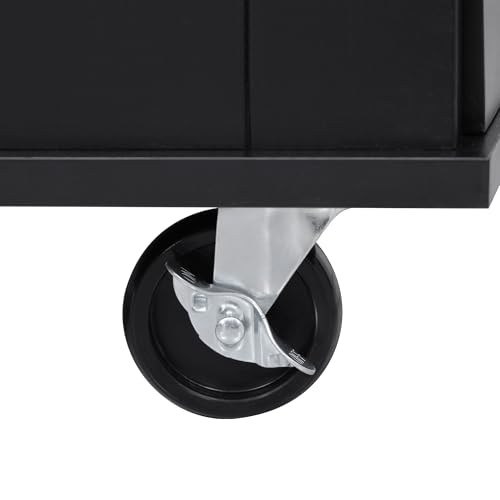 50.7" Kitchen Island with Storage Tilt Trash Can Cabinet and Pull Out Cabinet Organizer, Rolling Kitchen Island on 5 Wheels with Drop Leaf (Black/tt) - color: Black/Tt)