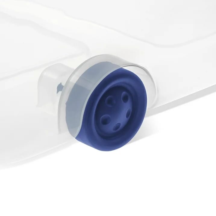 The 66 Quart Clear Underbed Storage Container with Latch Lid and Wheels, Blue