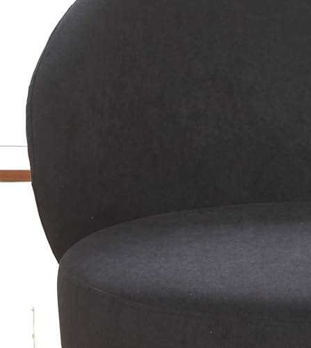 GDFStudio 27" Modern Accent Chair, Comfy Lounge Chair, Velvet Upholstered Chair, Mid Century Modern Armchair with Metal Legs, Solid Wood Frame, Cushion Barrel Side Chair for Living Room Bedroom, Black - color: Black + Velvet