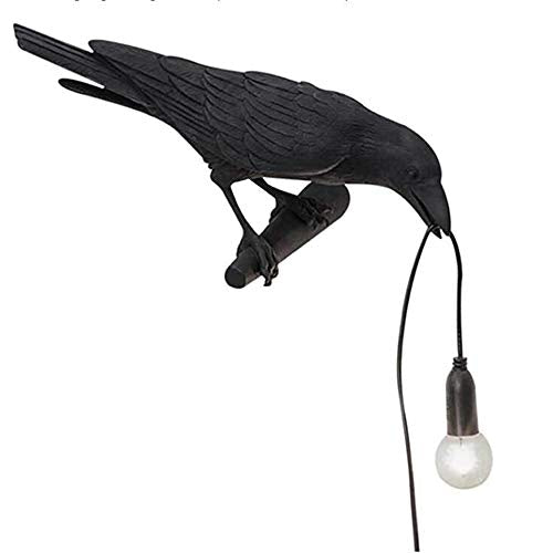 NorDiem Crow Wall Lamp, Unique Gothic Raven Birds Wall Sconce Light for Bedside Bedroom Living Room Farmhouse Decor (Left Black Wall Lamp) - color: Left Black Wall Lamp