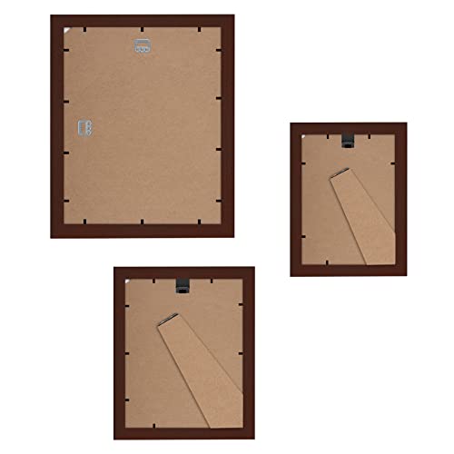 Americanflat Gallery Wall Frame Set of 7 - Mahogany | Includes one 11x14, two 8x10 and four 5x7, shatter-resistant glass, hanging hardware included - color: Mahogany, style: 7 Pack