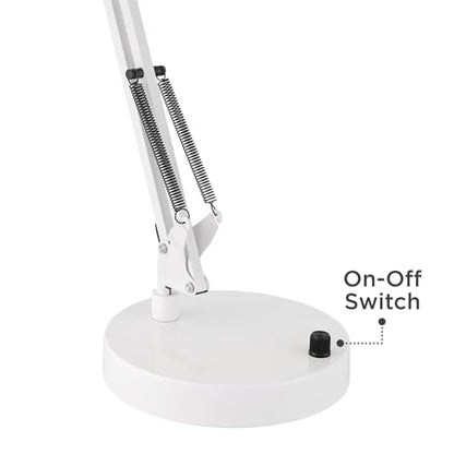 Shoup 33 1/2" Large Architect Desk Lamp Adjustable Height USB Ports A+C | Modern Charging White Home Office Living Room Bedroom Bedside Nightstand House
