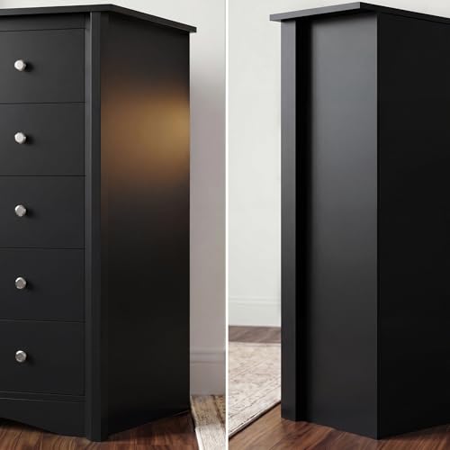 Furmax Tall Dresser, 5 Drawer Dresser, Chest of Drawers, Organizer Drawers, for Hallway Entryway (Dark Black) - color: Dark Black