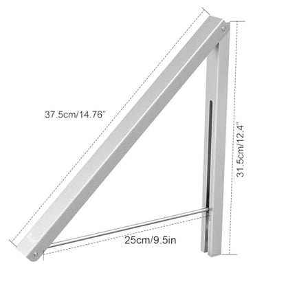 Wall Mounted Drying Rack Clothes Hanger Folding Wall Coat Racks Aluminum Home Storage Organiser Space Savers - color: Matt Silver