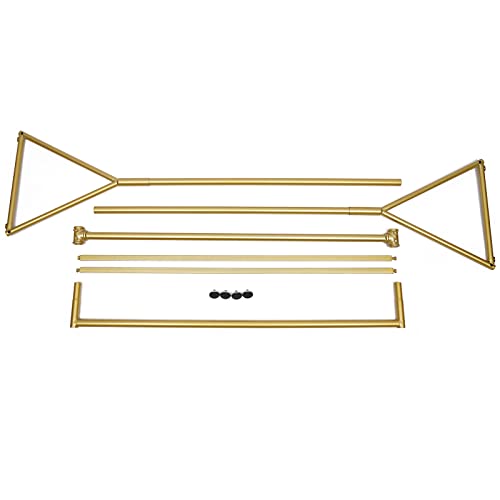 Heavy Duty Clothes Rack,Gold Garment Rack,Clothes Rack with Double Hanging Rod for Bedroom, Hall, Clothes Store and Boutique