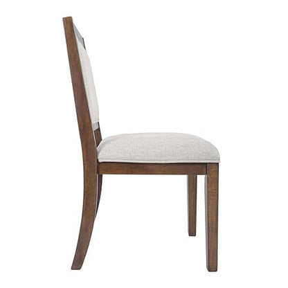 HomePop Open Back Upholstered Wood Frame Dining Chairs -Neutral Textured Solid (Set of 2) - color: Neutral Textured Solid (Set of 2), style: Pack of 2