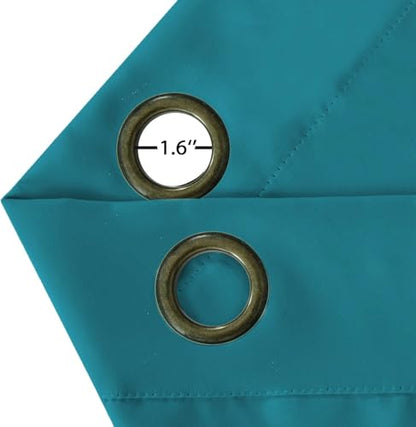 Turquoize Teal Blackout Window Drapes Room Darkening Themal Insulated Grommet/Eyelet Top Nursery/Living Room Curtains for Bedroom/Living Room Each Panel 42 in X 63 in (W X L) (Set of 2 Panels) - color: Teal, size: 42"W x 63"L (Pack of 2)