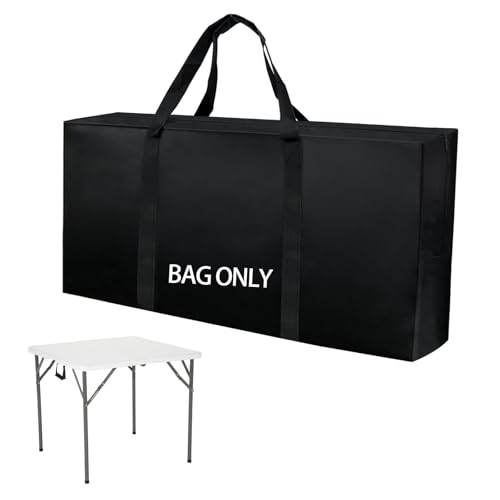 Folding Card Table Storage Bag, Large 35" L x 18" H x 4" W Waterproof Bag for Square 34" Folding Table 600D Heavy Duty Foldable Table Carry Bag, Black