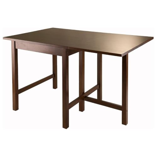 Lynden Drop Leaf Dining Table Versatile Table with Drop Leaf Design for Small or Large Spaces Expands from Compact Table to Full-Sized Dining Table Featuring Rich Walnut Finish
