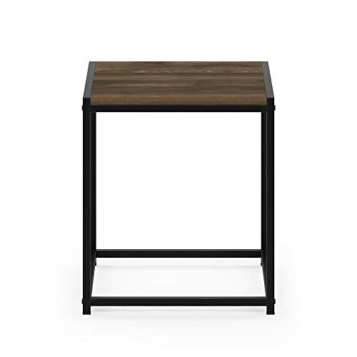 FURINNO Camnus Modern Living End Table, Columbia Walnut, 15.75 in x 15.75 in x 17.83 in - color: Columbia Walnut, size: 1-Tier, 15.75" Square
