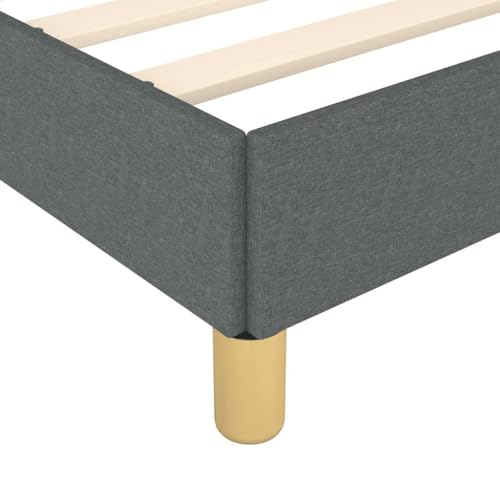 Queen Size Bed Frame, Upholstered Platform Bed with Breathable Fabric, Sturdy Engineered Wood Base, Low Profile Modern Bedroom Furniture, Dark Grey - color: Dark Gray, size: Queen & 9.8"