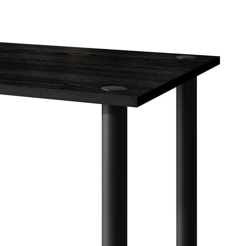 Coffee Table with Open Storage Shelf, Modern Design, Black - color: Black