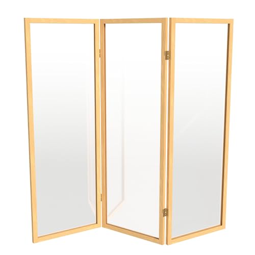 4 ft. Short Clear Plastic Partition Natural 3 Panel - color: Natural, size: 3 Panel