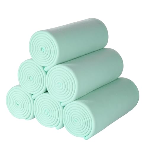 CAI TENG Fleece Throw Blankets Blanket Lightweight Warm Soft Cozy Kids Pet-Friendly Bulk Fleece Blanket Solid for Home, Bed, Sofa, Dorm, Office, Gifts, Outdoor Mint 6 Pack 50 x 60 inch - color: Mint