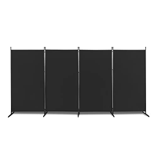 Room Divider,6 Ft Tall Folding Privacy Screen Room Dividers,Portable Room Partition for Room Separator,Freestanding Room Partition Wall Dividers for Home Office Bedroom (Black,4 Panel) - color: Black,4 Panel