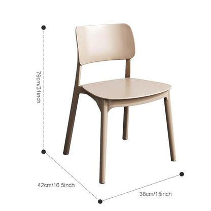 Set of 4/5/6 Plastic Dining Chair, Stackable Kitchen Chairs Modern Armless Side Chairs for Indoor Outdoor Living Room Restaurant, Space-Saving, No Assembly (5 Pack(15x17x31inch), White)