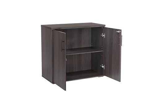 MMT Office Storage Cabinet, Lockable, Storm Grey Walnut - color: Storm Grey Walnut