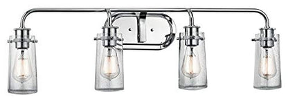 Kichler Braelyn 4-Light Industrial Vanity Light, Chrome - color: Chrome, size: 44 in 4-Light