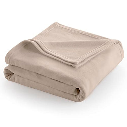 King Size Fleece Blanket | Comfy Supersoft Fleece Blanket – All-Season Light Weight Throw Blanket | Luxuriously Soft | Throw Blanket for Couch and Sofa | Machine Wash | Beige - color: Beige, size: King