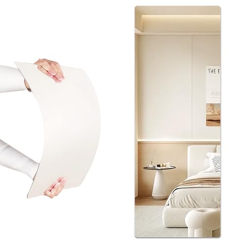 iCAGY Acrylic Full Body Self-Adhesive Shatterproof Mirror | Ultra-Thin, Lightweight, Frameless, Easy Install, Wall Mirror for Home Gym, Bedroom, Closet Door, Rectangle, 16"x 47", 2PCS - size: 47"L x 16"W Rectangle