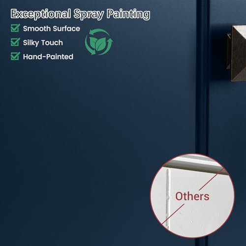 Over The Toilet Storage Cabinet, Wall Mounted Medicine Cabinet Bathroom Wall Cabinet with Build-in Spirit Level Cupboard Adjustable Shelves for Bathroom Laundry Room Kitchen, Ultramarine - color: Ultramarine