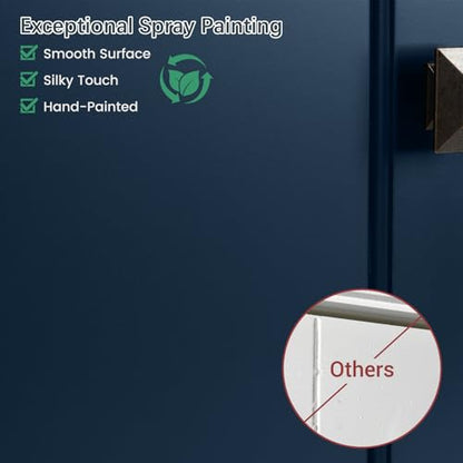 Over The Toilet Storage Cabinet, Wall Mounted Medicine Cabinet Bathroom Wall Cabinet with Build-in Spirit Level Cupboard Adjustable Shelves for Bathroom Laundry Room Kitchen, Ultramarine - color: Ultramarine