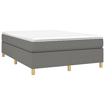 Full Size Bed Frame Upholstered Platform Bed, Dark Gray Polyester Fabric, Modern Low Profile Mattress Foundation with Durable Wood Slats Support - size: Full Bed