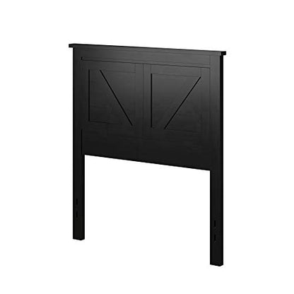 Glenwillow Home Farmhouse Style Wood Panel Headboard - color: Ebony/Black, size: Twin