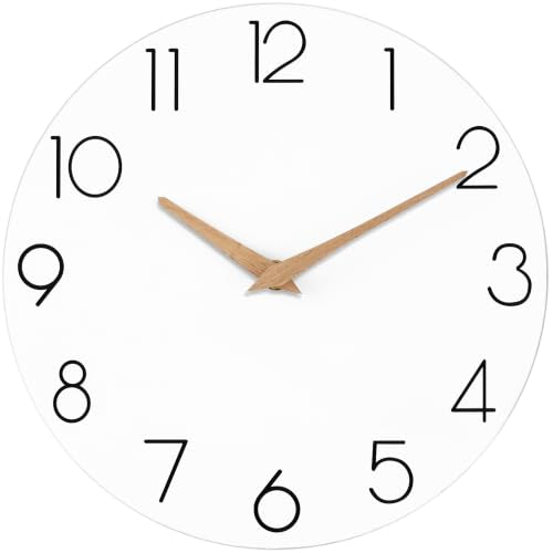cicininc 8 Inch Battery Operated Wall Clock, Silent Analog, White | Kitchen | Office | Bedroom | Bathroom | Small Size | Easy-to-read Numbers - color: B_white, size: 8"