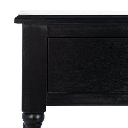 SAFAVIEH Furniture - Athena 2-Drawer Console Table - Black - Solid Wood - Farmhouse Classic Design - Ideal for Entryway, Living Room, Hallway, 35.5" W x 13" D x 29.5" H (CNS5702B) - color: Black