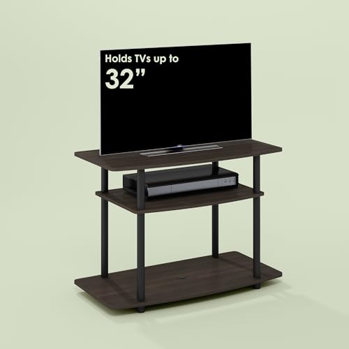 Arau TV Stand for up to 32 inch TV, Entertainment Center with Open Shelves, Easy Assembly, for Living Room, Cocoa/Black - color: Cocoa/Black