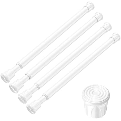 4PCS Small Spring Tension Curtain Rod 8 to 12 Inch, Mini DIY Tension Rods No Drill for Slim Window Sidelights, White - color: White, size: 8 to 12inch-4pcs