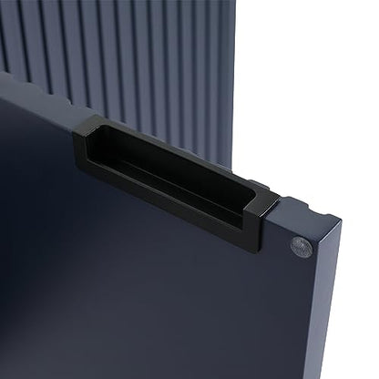 Malwee 48 Inch Floating Bathroom Vanity with Waterdrop Resin Sink, 3 Doors, Navy Blue