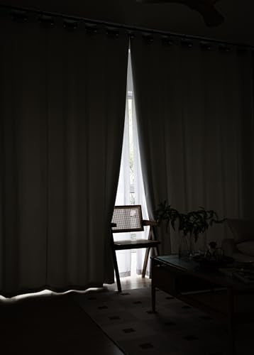 Windows Beige Blackout Curtains 84 inches Long 2 Panels Set Grommet Blackout Drapes Noise Reducing Thermal Insulated for Bedroom Living Room Nursery - color: Beige, size: 52"W x 84"L (Pack of 2)