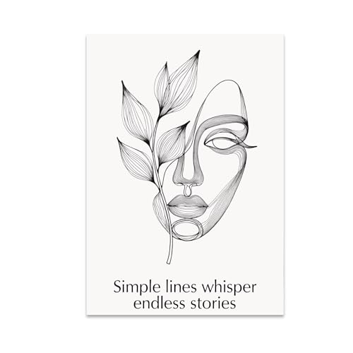 Minimalist Wall Art Poster Print - Simple Lines Whisper Endless Stories - 13x19 - Modern Decor