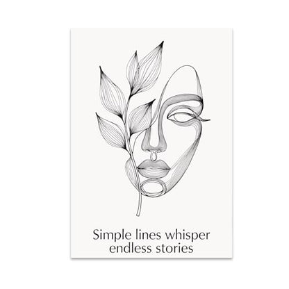 Minimalist Wall Art Poster Print - Simple Lines Whisper Endless Stories - 13x19 - Modern Decor