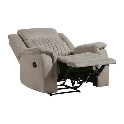 Lexicon Polished Microfiber Wall Hugger Manual Reclining Chair, Dove | 39.5"W Manual Recliner, Home Theater Seating for Living Room/Office/Apartment - color: Dove, size: Recliner