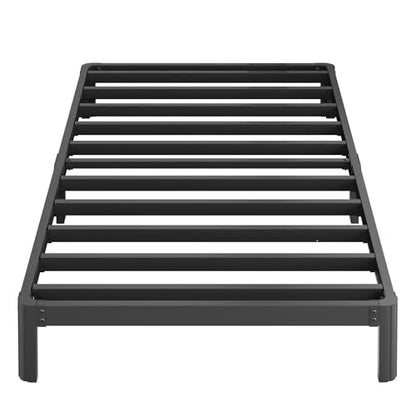 Yicensen 8 Inch Twin Bed Frames No Box Spring Needed, Heavy Duty Metal Twin Size Platform Bed Frame with Rounded Corner Legs, Easy Assembly, Noise Free, Black - size: Twin, style: 8 Inch