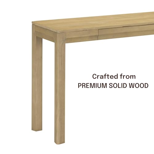 Flow 47-Inch Console Table, Modern Solid Wood Entryway Table with Hidden Drawer, Waterproof & Heat Resistant, Narrow Table for Hallway, Living Room & Foyer, Sand - color: Sand, size: 47 Inch, style: Console