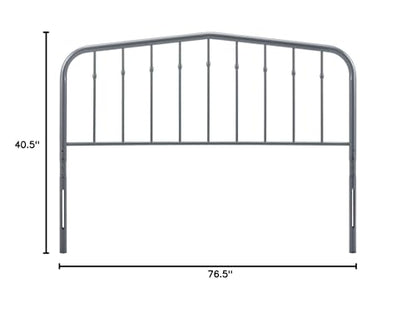 Modway Lennon Modern Farmhouse Metal King Headboard in Gray - color: Gray, size: King