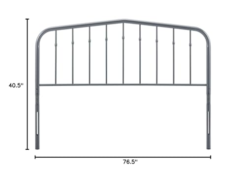 Modway Lennon Modern Farmhouse Metal King Headboard in Gray - color: Gray, size: King