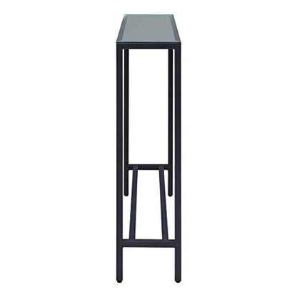 SEI FURNITURE Darrin Narrow console table, Gray - color: Gunmetal Gray